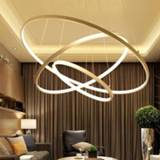 👉 Modern LED Pendant lights for living dining room white golden black Circle Rings aluminum body pendant Lamp home decor fixtures