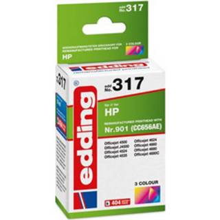 👉 Edding Cartridge vervangt HP HP 901 (CC656AE) Compatibel Single Cyaan, Magenta, Geel EDD-317 18-317