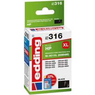 👉 Edding Cartridge vervangt HP HP 901XL (CC654AE) Compatibel Single Zwart EDD-316 18-316