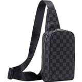 👉 Schoudertas Fashion Messenger Shoulder Bags Unisex Plaid Zipper Soft CrossBody Belt Bag Cross Body Chest