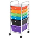 👉 Organizer Multi-Color 6-Drawer Cart with 4 universal wheels(2 locks) Colorful Box Storage For Home Office School