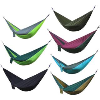 👉 Hangmat nylon Portable Hammock Double Person Camping Swing Outdoor Backpacking Travel Survival Hunting Sleeping Bed Parachute