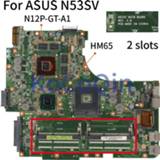 👉 Moederbord KoCoQin Laptop motherboard For ASUS N53SV Mainboard REV.2.HM65 N12P-GT-A1 DDR3 2 slots