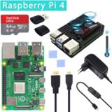 👉 HDMI cable Original Official Raspberry Pi 4 Model B Kits Dual Fan Aluminum Case + 32/64 GB SD Card Power Adapter for RPI