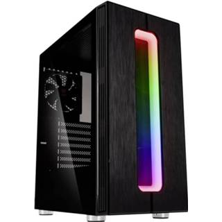 👉 Kolink Nimbus RGB Midi-tower PC-behuizing Zwart 1 voorgeïnstalleerde ventilator, Geïntegreerde verlichting, Zijvenster, Stoffilter