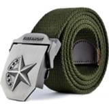 👉 Riem canvas Hot 3D Star Metal Buckle Military Belt Fashion Strong Army Tactical Belts Automatic Top Quality Luxury Strap 110CM