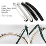 👉 Bike zwart zilver 700C Road Bicycle Fender Fixed Gear Retro Fenders City Black Silver Practical Accessories