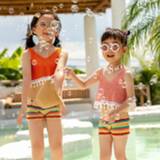 👉 Bikini meisjes Girls' Crochet Swimwear Suits 2020 Two-Pieces Children Girls Beach Bathing Little Sport Biquini Swimsuit Set