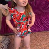 👉 Bikini baby's meisjes kinderen Baby girl one piece swimwear watermelon print ruffle kids beach suit swimsuit children bathing suits