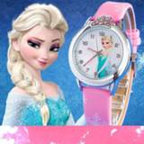 👉 Watch leather meisjes kinderen Hot Princess Elsa Pattern Children Fashion Crystal Cartoon Strap Quartz Wristwatch Casual Girls Kids Clock Reloj