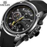 👉 Watch silicone MEGIR Fashion Men Top Brand Luxury Chronograph Waterproof Sport Mens Watches Automatic Date Military Wristwatch