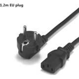 Monitor EU European AC Power Cord Euro IEC C13 Extension Cable 1.2m 18AWG For Dell PC Computer 3D Printer Samsung TV