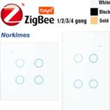 👉 Switch ZigBee smart home wifi wall touch switch,2/3 way, Tempered glass panel Whole house light control switchAC85-240V,1/2/3/4 gang