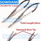 👉 Tweezer Dental Orthodontic Surgical Ligature forming Castroviejo Needle Holder Extra Fine Diamond Dust Tip 14CM Length with lock