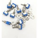 👉 Switch blauw 10Pcs MTS-101 2 Pin SPST ON-OFF Position AC125V/6A 250V/3A 6mm Blue Mini Toggle Switches