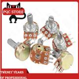 Shaft 5pcs WH148 B1K B2K B5K B10K B20K B50K B100K B500K 3Pin 15mm Amplifier Dual Stereo Potentiometer 1K 2K 5K 10K 50K 100K 500K