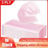 👉 Earband roze Pink Disposable surgical mask Non-woven 3-layer medicial Face Breathable Elastic Adult Mouth