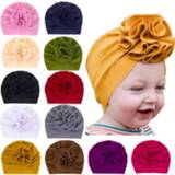 👉 Beanie baby's kinderen meisjes Lovely Bloom Flower Baby Hat Kids Elastic Headband Turban Hats for Girls Bullet Fabric Headwrap Infant Babes Caps