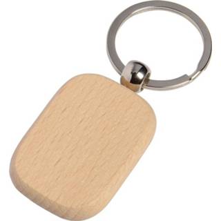 👉 Sleutelhanger houten metalen 40x stuks sleutelhangers met ring 8 cm