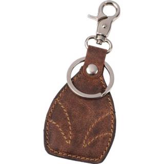 👉 Sleutelhanger metalen 50x stuks lederen sleutelhangers met ring en karabijnhaak 12 cm