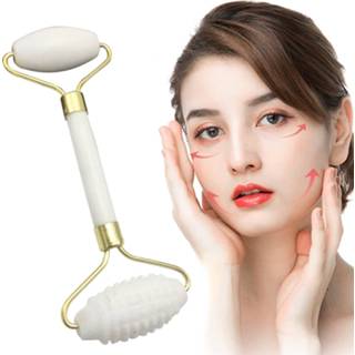 👉 Massager Natural Jade Massage Roller Facial Relaxation Slimming Face Lift Anti Wrinkle Cellulite Body Beauty Makeup Tool