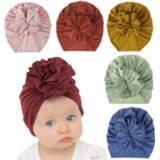 👉 Beanie baby's meisjes Baby Headband Hat Bowknot Print Cotton Stretchy Turban Infant Head Wrap Headwear Girl Hair Accessories