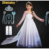 👉 Dress meisjes Summer Princess Elsa for Girls Halloween Anna Costume Crystal Birthday with Fairy Long Tail Party Up