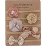 👉 Ornament nylon baby's 5Pcs/lot Baby Headband Bows Flower Headbands Children Hair Band Ornaments Set Accessories Photography Props
