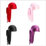 👉 Bandana vrouwen Men Women Silk Satin Breathable Silky Durag 360 Wave Cool Hat Turban