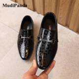 Dress zwart jongens meisjes MudiPanda Boys Formal Shoes For Girls Pointed British Style Fashion Show Black 2020 Autumn Children Student Single