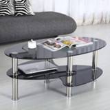 👉 Sofa small Creative Round Table Tempered Glass Nordic Coffee Modern Home Living Room Removable HWC