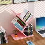 👉 Organizer Creative Desktop Tree Shape Bookshelf Wood Multilayer Books Bookends Studyroom Desk Accessories Office Suplies