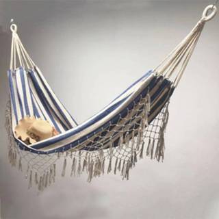 👉 Hangmat canvas Thicken Hammock Sleeping Hanging Swing Chair Outdoor Travel Camping Tassel Bed Foldable Double Garden