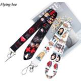 👉 Keychain Flyingbee Cartoon Phone Lanyard for Keys ID Card Badge Holders Necklace Keycord Webbing X0910