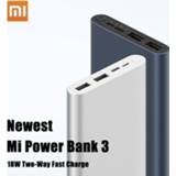 👉 Powerbank aluminium Xiaomi Original Mi Power Bank 3 18W 10000mAh Quick Charge Dual-USB Fast Charger Portable External Battery