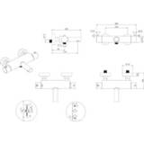 👉 Badmengkraan messing RVS greep keramisch look thermostatisch opbouw standaard perlator Boss & Wessing Met Cool Touch 8719304717362