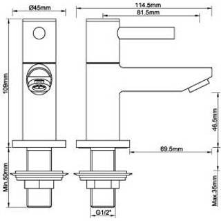 👉 Fontein kraan keramisch messing koudwater standaard perlator koper Fonteinkraan BWS Toiletkraan Met Binnenwerk Geborsteld 8719304717454