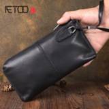 👉 Clutch leather AETOO Original hand-made vintage genuine long soft handbag large-capacity youth hand strap