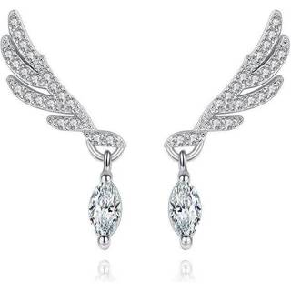 Oorbel zilveren active kleding vrouwen 925 Sterling mode elegante zirkoon vleugels oorbellen voor