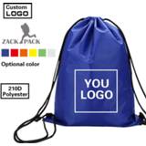 Backpack polyester vrouwen Zackpack Sports Drawstring Bag Waterproof wholesale Custom logo Fitness Printing for Women Students