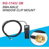 👉 Draagbare radio Original NAGOYA RB-CLP Window Clip Mount RG-174/U 3m Cable SMA-Male Connector for walkie talkie Antenna