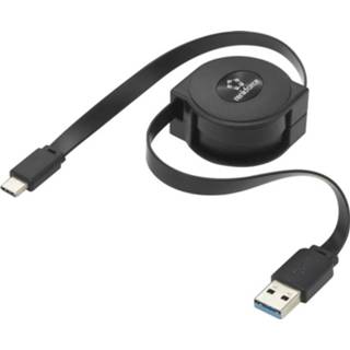 👉 Zwart Renkforce USB 3.0 Aansluitkabel [1x bus A - 1x 3.1 stekker C] 0.80 m 4053199995035