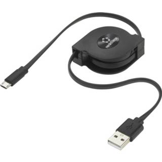 Zwart Renkforce USB 2.0 Aansluitkabel [1x USB-A stekker - 1x Micro-USB B bus] 0.80 m 4053199995059