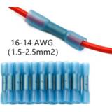 👉 F-connector blauw 25/50PCS Blue Heat Shrink Butt Terminals Insulated Electrical Wire Connectors 16-14 AWG Cable Crimping Connector