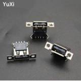 👉 Dock connector 5pcs Micro USB 2.0 Female Jack 4Pins Port Tail Charging Socket With Screw Holes