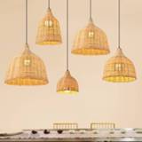 👉 Hanger New Chinese Handmade Rattan Weaving Pendant Lights Dinning Room Cafe Hanging lamps Home Decor Bamboo Led lamp Luminaria