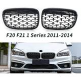 👉 Grill zwart Gloss Black Diamond Meteor Front Kidney Grille For-BMW F20 F21 1 Series 2011-2014