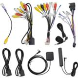 👉 Microphone USB GPS Rear View Camera RCA Output AUX SIM Card Slot Radio Converter 16PIN 4G Power Cable Adapter For Car Navigation