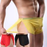 Tanga Men Sexy Thong Underwear ice-silk Mesh Thin&Soft Gay Sissy Hombre Jockstrap Penise Bag Breathable Thin