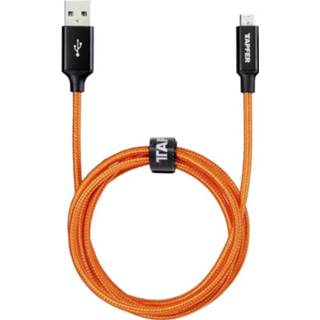 👉 Oranje Tapfer USB 2.0 Aansluitkabel [1x - 1x Micro-USB] 1.2 m 4897048577139